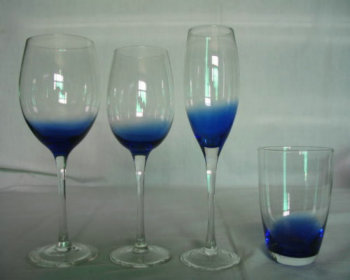 Blue wine glass