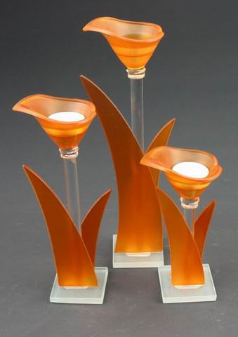 Glass candle holder