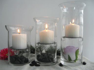 Glass candle holder