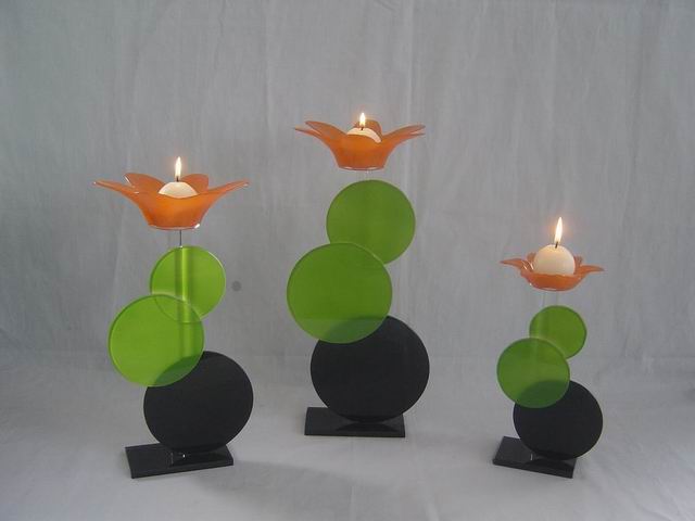 Glass candle holder