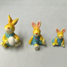 Handmade Easter Sitting Rabbit with Egg Resin Animal Crafts for Decoration Gift