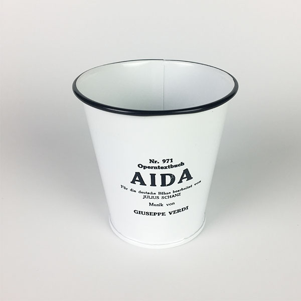 Wholesale letter printed round metal tin pail mini tin bucket