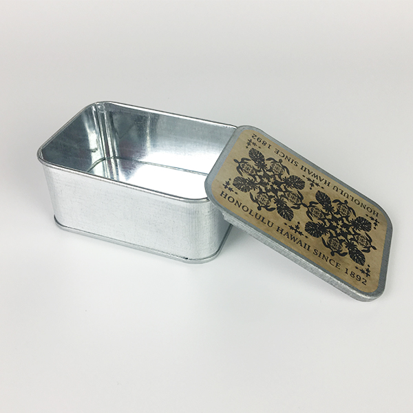 rectangle metal saffron tin box empty tinplate case