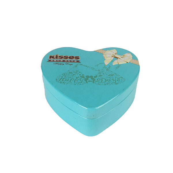 Heart shape metal tin box kisses tin candy box