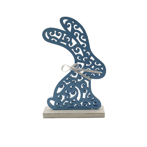 Wooden hollow rabbit decoration