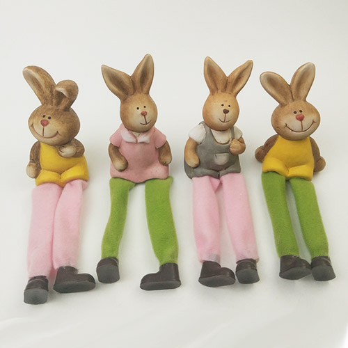 Resin Rabbit Crafts with Cloth Legs